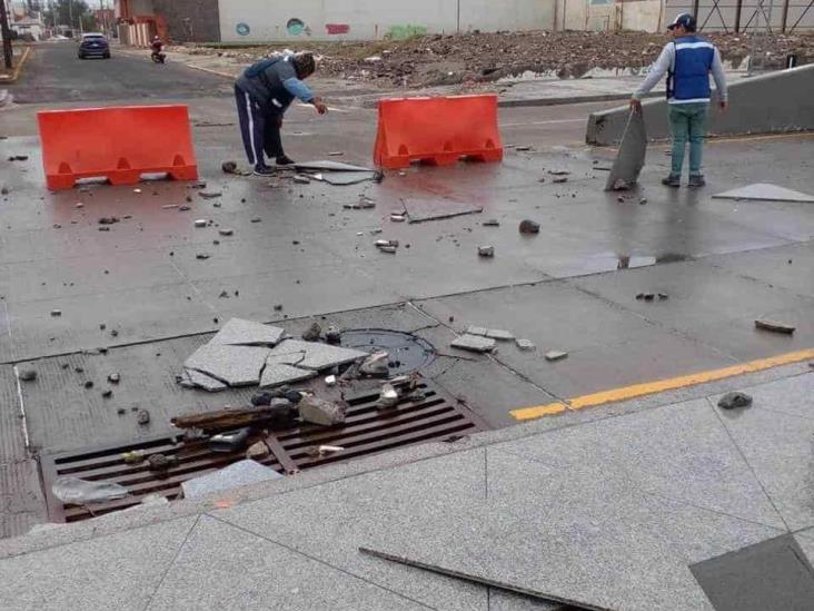 Viento del norte dejó daños en bulevar Ávila Camacho (+Video)