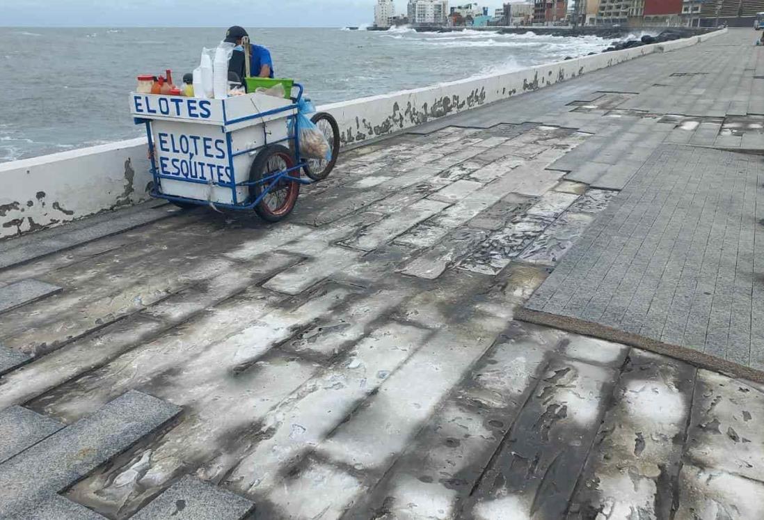 Nortazo deja daños en bulevar de Boca del Río