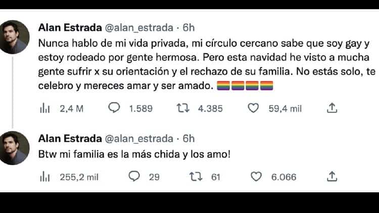 Soy gay, y estoy rodeado de gente hermosa: Alan Estrada vía Twitter