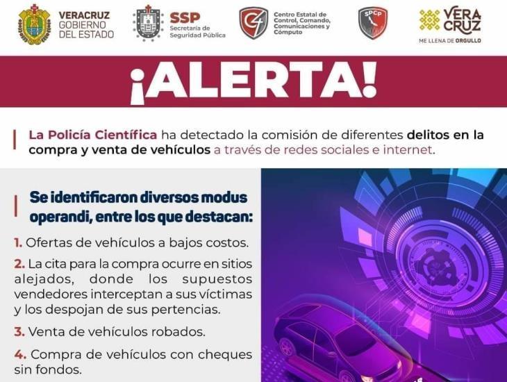 SSP alerta sobre robos o estafas en compra-venta de autos