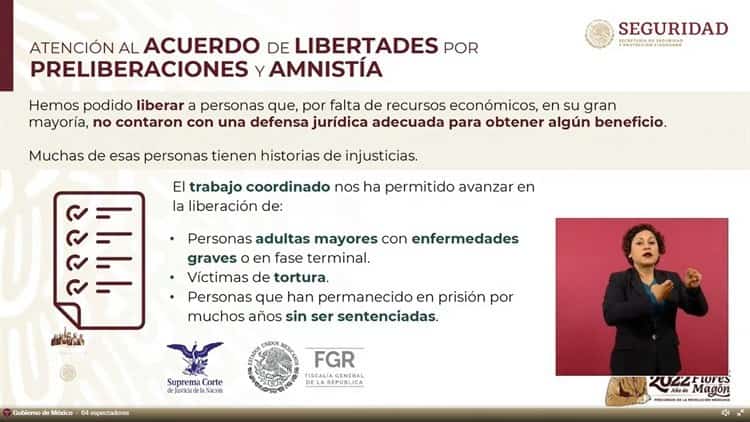 Más de 4 mil personas han sido liberadas, gracias al Acuerdo de Libertades por Preliberaciones y Amnistía