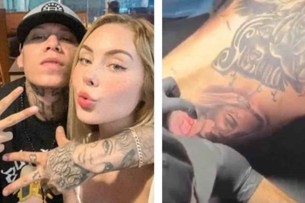 Santa Fe Klan, presume el tatuaje que tiene de su expareja en un programa de TV