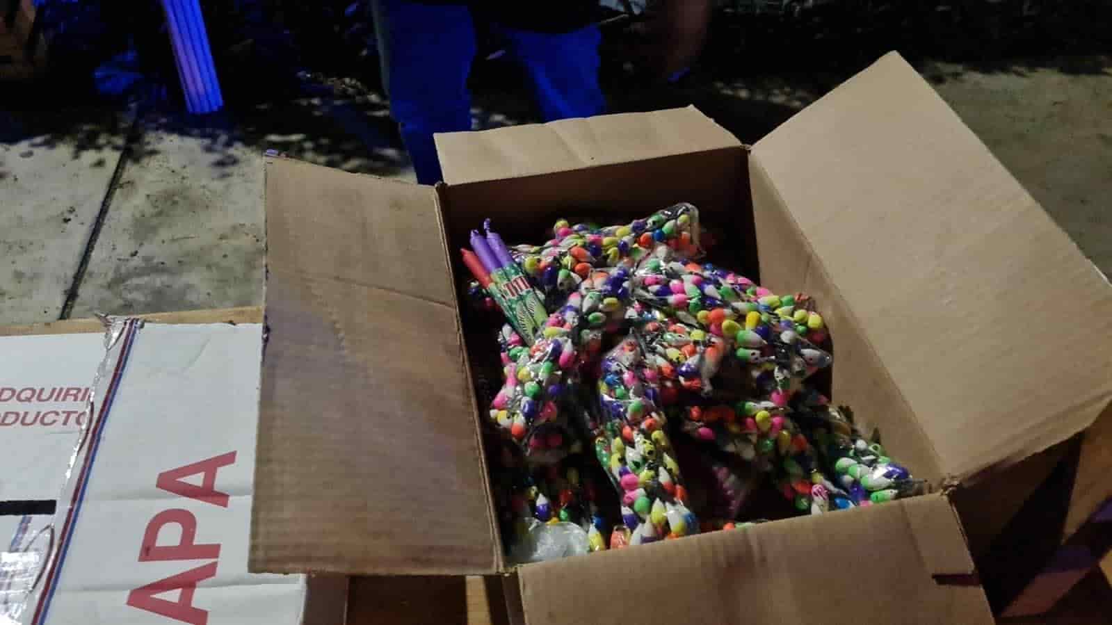 Decomisan 60 kilos de cohetes en zona norte de Veracruz