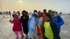 Con pijama reciben el 2023 en el bulevar Ávila Camacho en Boca del Río