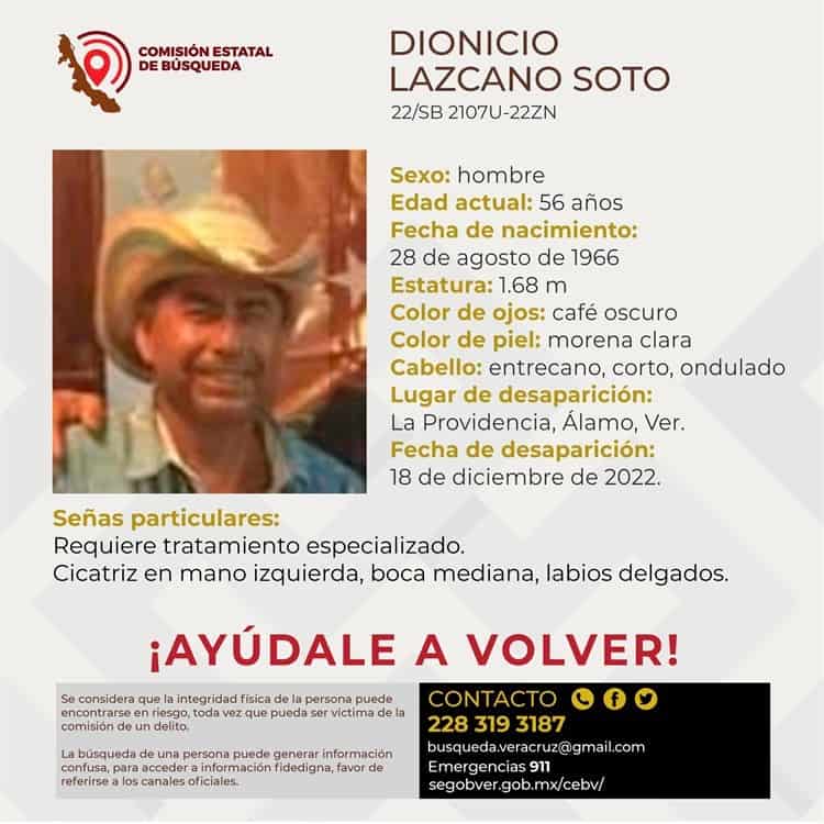 En Álamo, sigue la búsqueda de Dionicio Lazcano