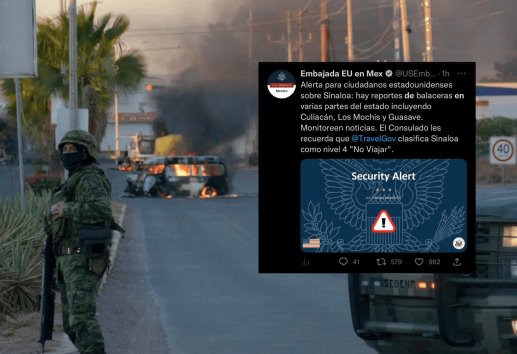 Por enfrentamientos en Sinaloa, Embajada de EU emite alerta de seguridad