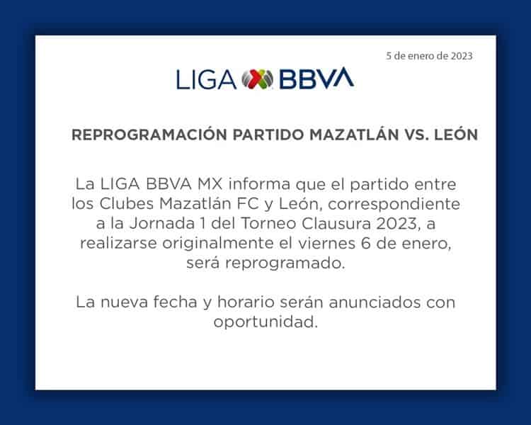 Suspenden juego Mazatlán y León por violencia