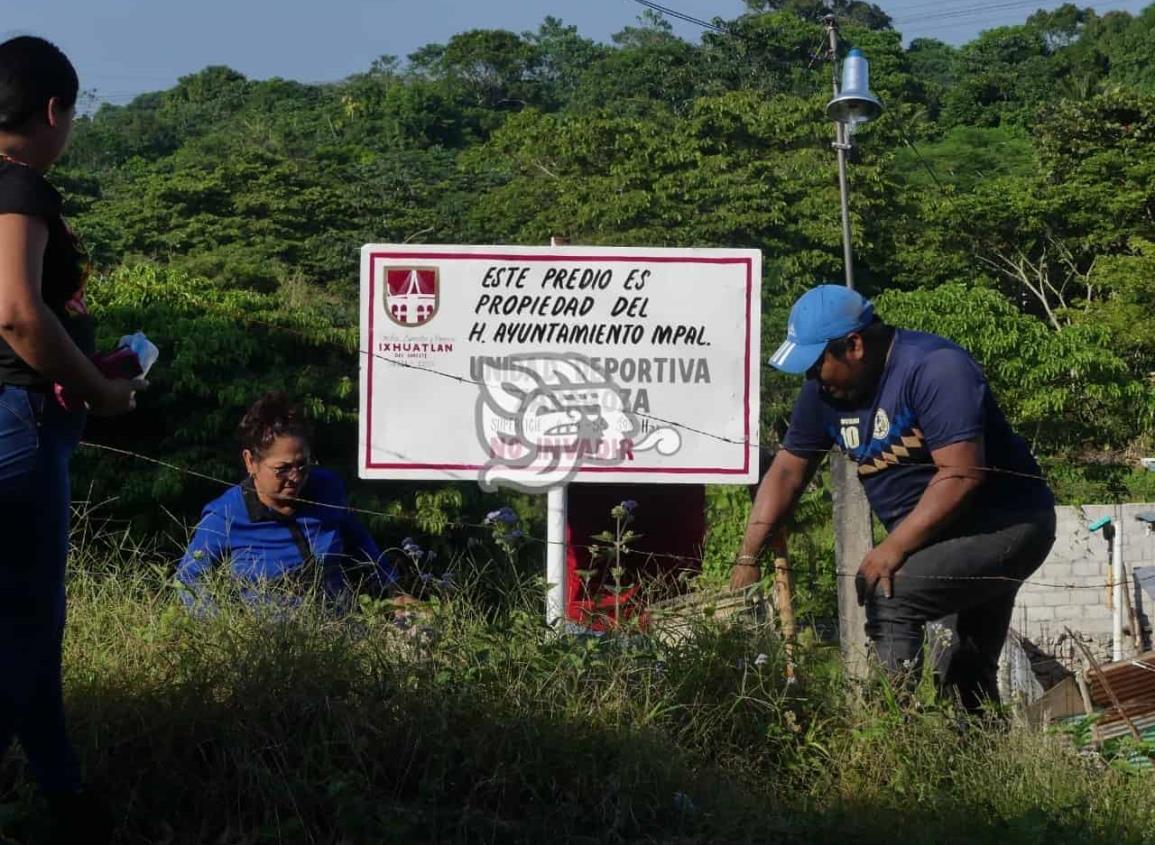 Delimitan en Ixhuatlán del Sureste espacios públicos y áreas verdes