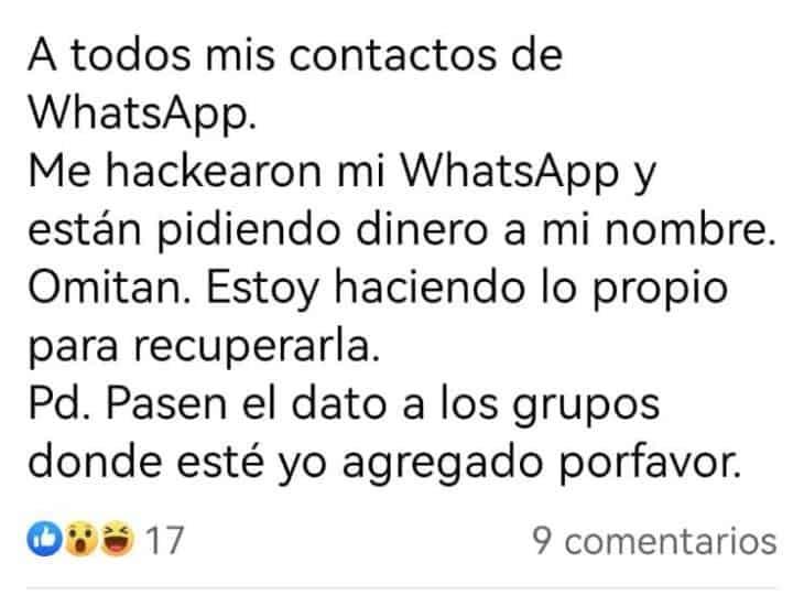 Alertan sobre nueva estafa; hackean cuentas de Whatsapp