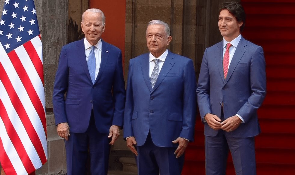 AMLO recibe a Justin Trudeau y a Joe Biden en Palacio Nacional (+Video)