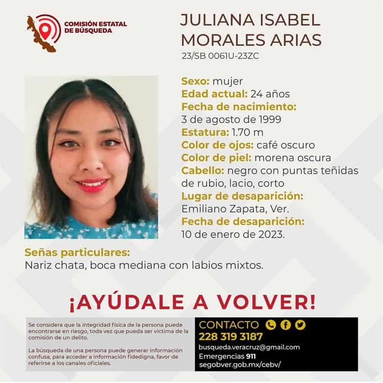 Reportan desaparición de joven mujer en Emiliano Zapata