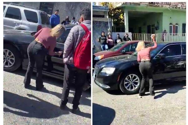 Mujer encuentra a su pareja con ´la otra´ y le deja recuerdito (+Video)