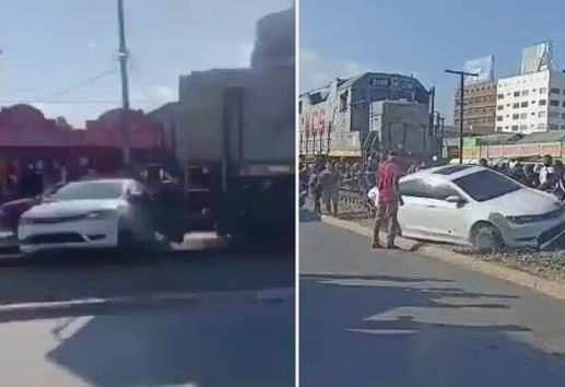 Tren se lleva ´de corbata´ a vehículo en Reynosa (+Video)