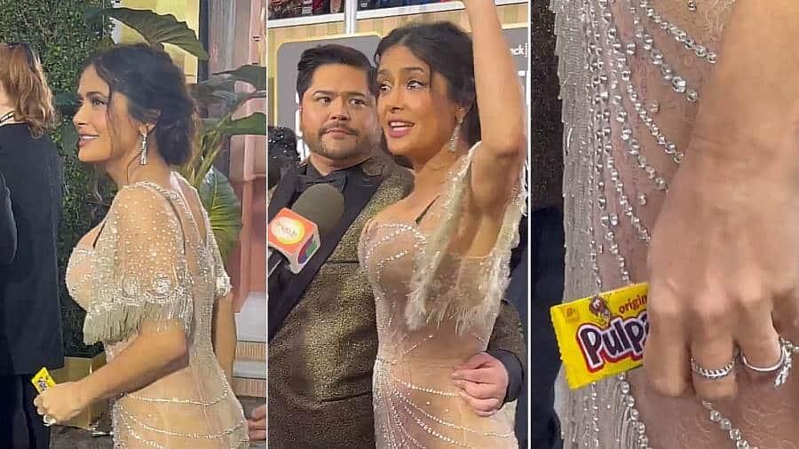 ¿Cómo llegó el pulparindo y el mazapan a manos de Salma Hayek en los Golden Globes? Aquí te lo explicamos