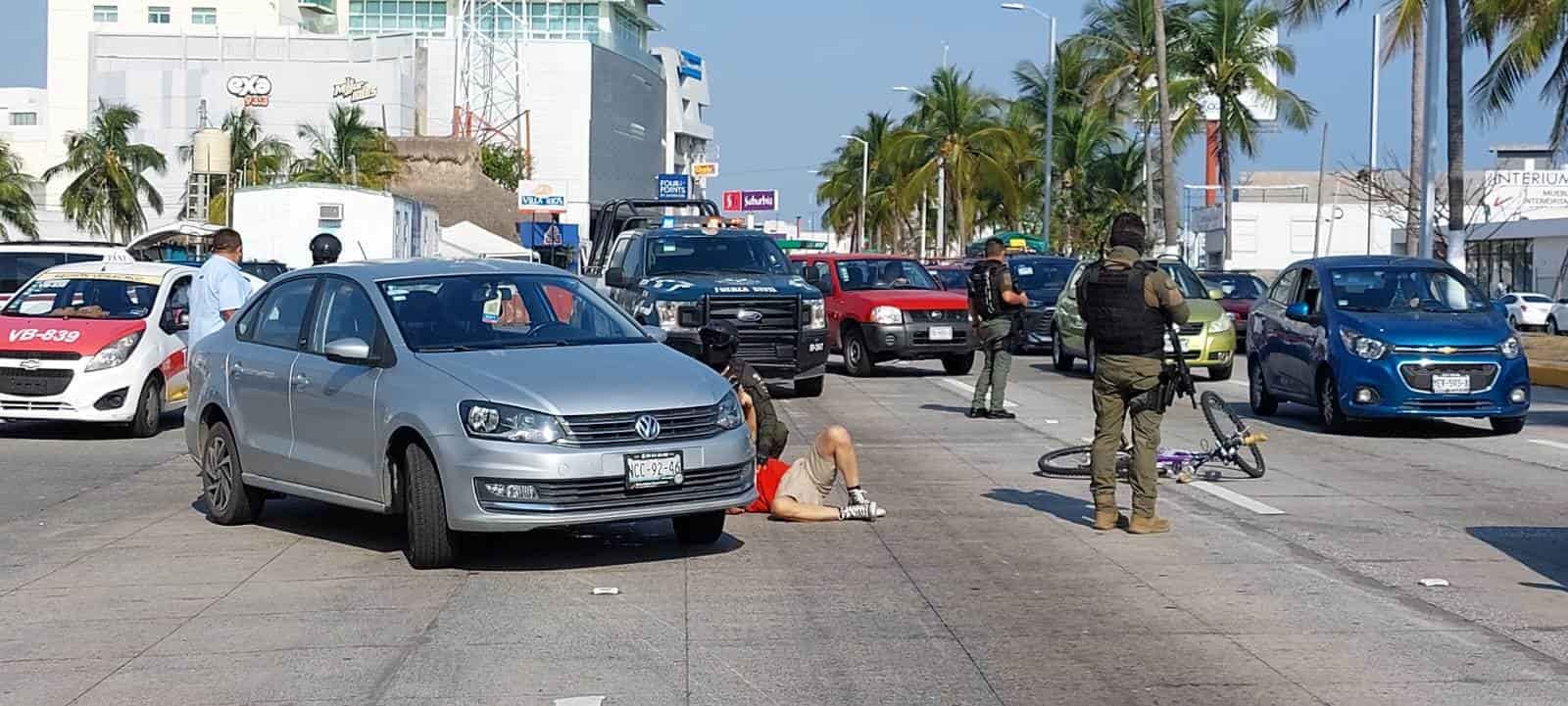 Atropellan a ciclista en el bulevar Ruiz Cortines en Boca del Río