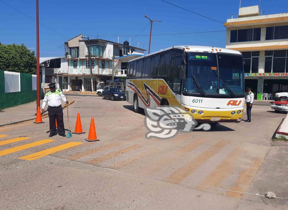 Tránsito realiza balizado de pasos peatonales