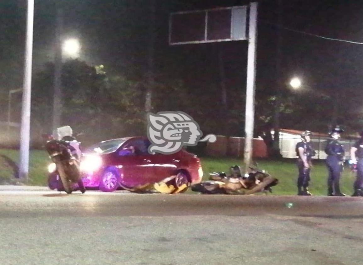 Moto-Patrullero de la SSP atropellado en Cosoleacaque