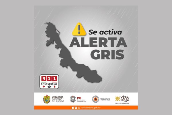 Activan Alerta Gris por Frente Frío 27 en Veracruz