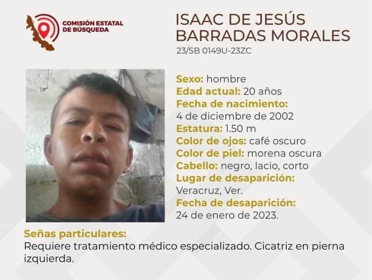 Buscan a Isaac de Jesús, el joven de 20 años desapareció en calles de Veracruz