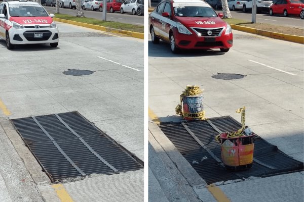 Reparan rejilla que ponía en peligro el paso de vehículos sobre el bulevar Manuel Ávila Camacho