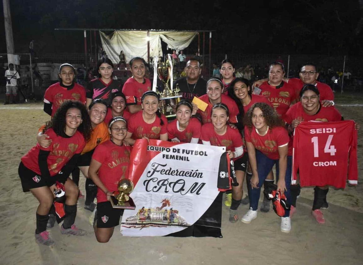 CROM alarga su reinado en el futbol 8  femenil Satelta