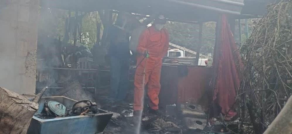 Se incendia casa en Cempoala originado por una lavadora