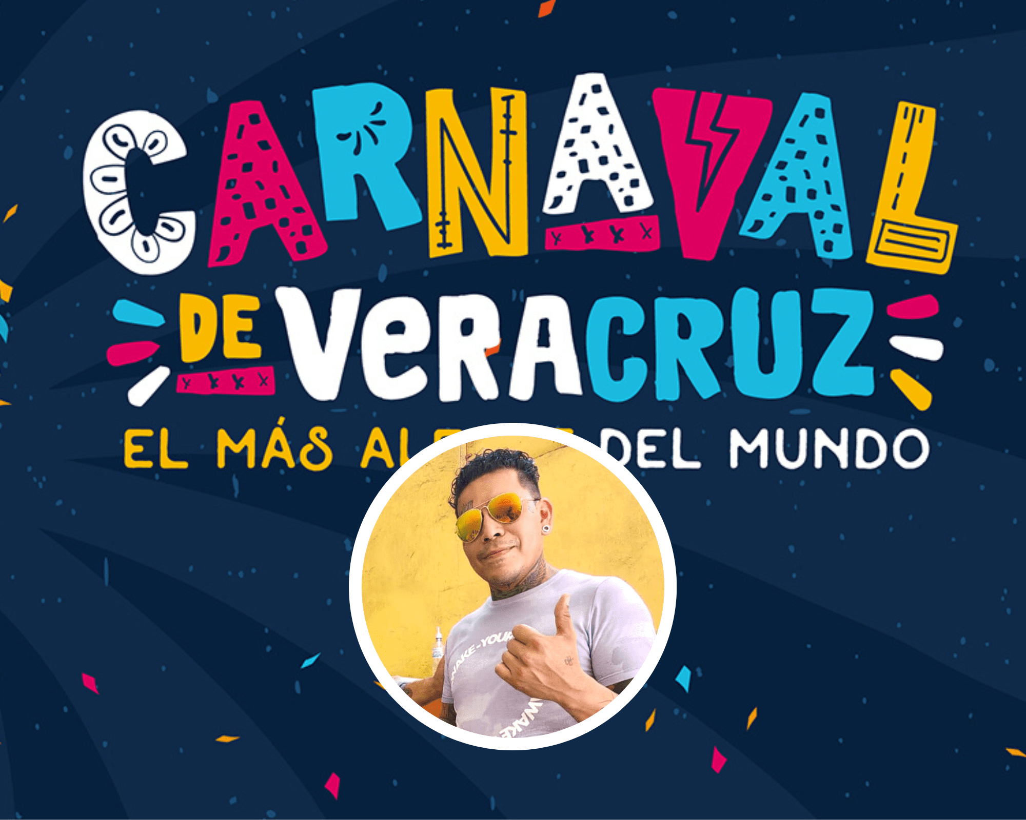 Irving Arturo Córdova, barbero y tatuador va por la corona del rey del Carnaval de Veracruz 2023