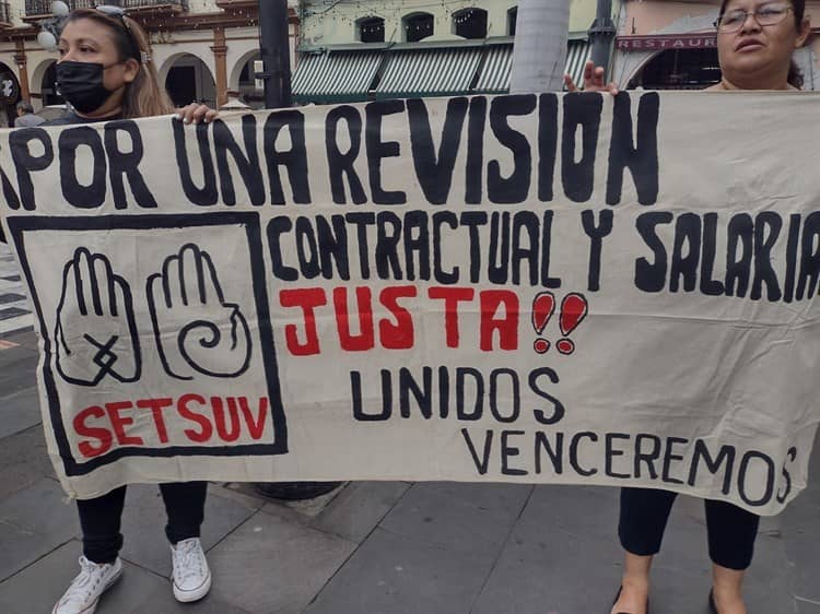 Amaga SETSUV con huelga en Veracruz; demandan aumento salarial del 20%(+Video)