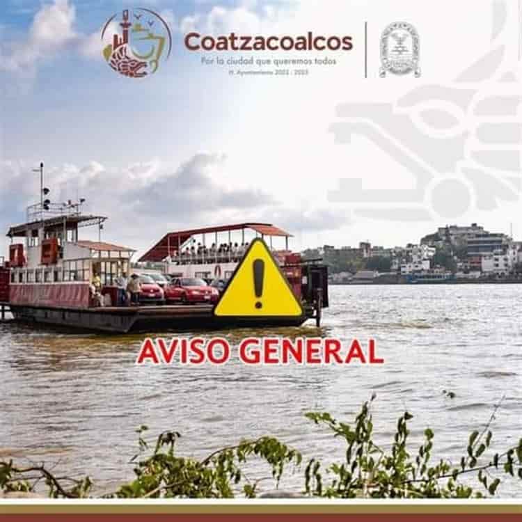 Por día festivo, Sistema de Transbordadores de Coatzacoalcos cambia horario