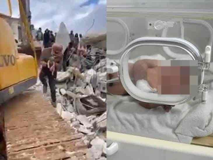 ¡Un milagro! Rescatan a bebé de entre los escombros tras sismo en Siria (+Video)