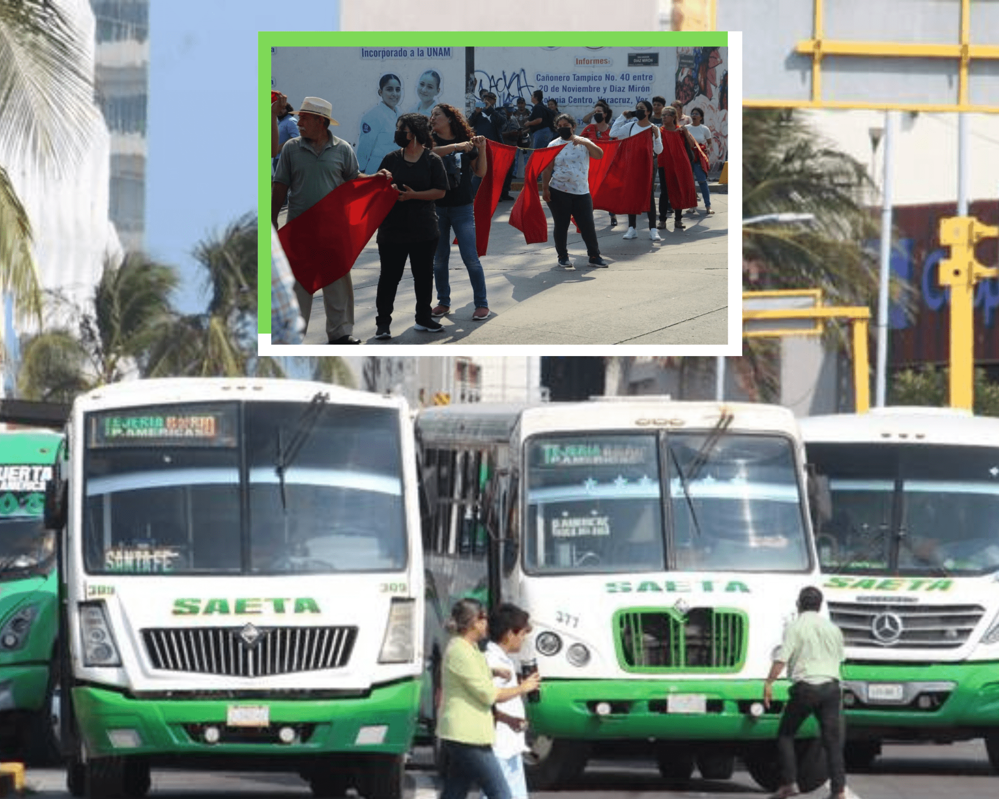 Denuncian al apoderado legal de línea de autobuses Saeta verde en Veracruz