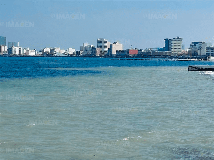 Sorprende a locales y turistas la tonalidad del mar en Veracruz(+Video)