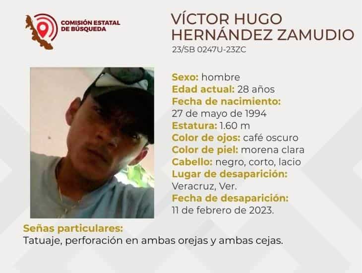 Víctor Hugo desapareció en calles de Veracruz; no saben de él desde el 11 de febrero