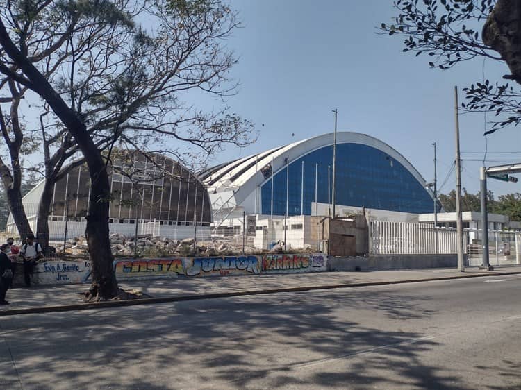 Avanza construcción del Banco del Bienestar en el Auditorio Benito Juárez en Veracruz