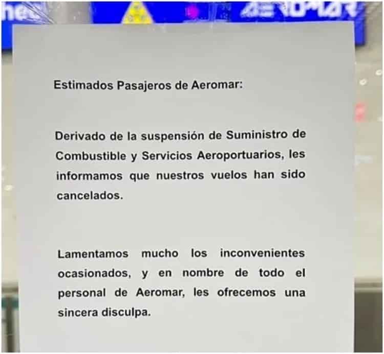 Aeromar anuncia el cese definitivo de su aerolínea tras deuda de más de 500 mdp