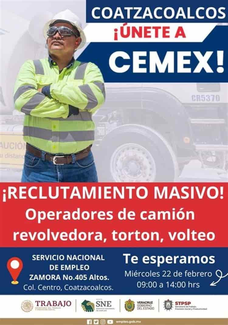 ¡A trabajar! Cemex tendrá reclutamiento masivo en Coatzacoalcos