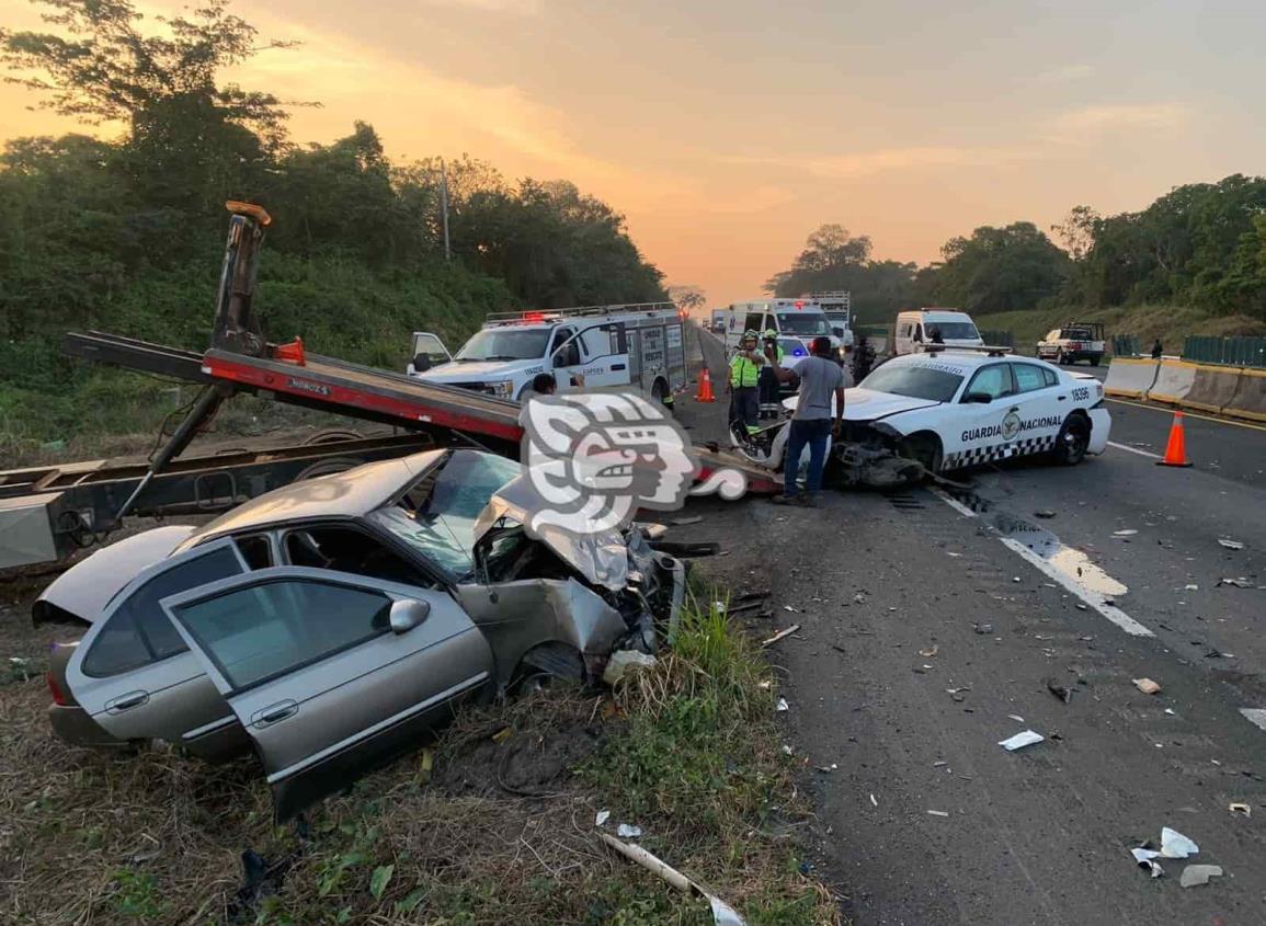 Patrulla de GN da vuelta en U y provoca fatal choque en autopista del sur de Veracruz (+Video)