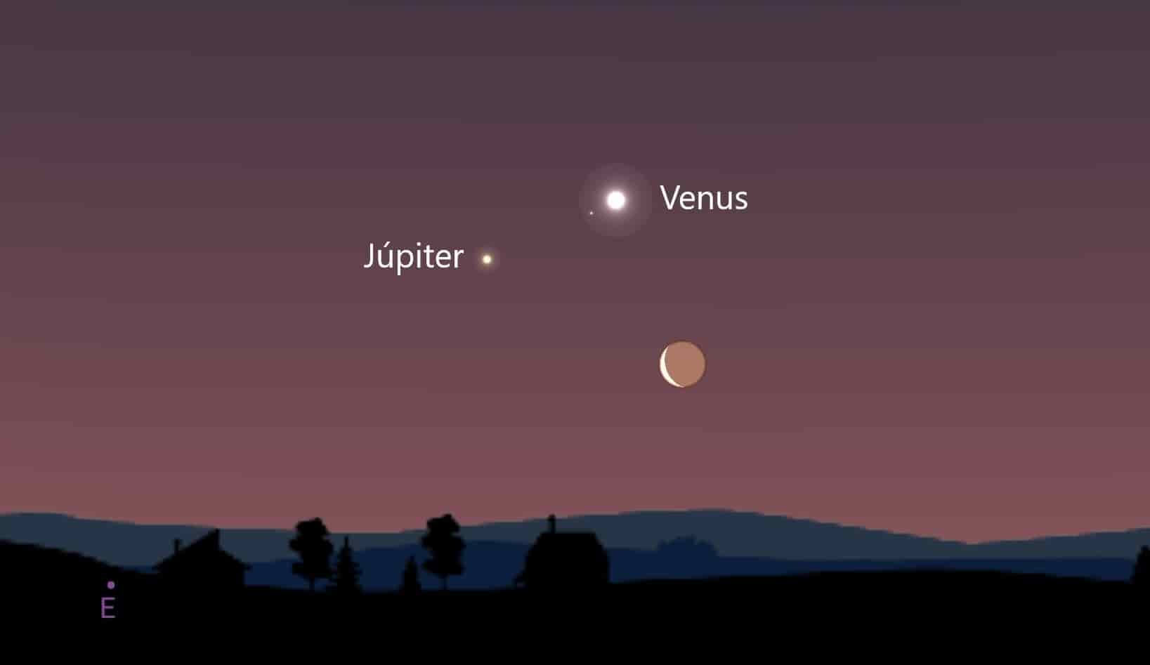 ¡Entérate! Esta noche habrá doble conjunción de la Luna con Venus y Júpiter; podrás verlo desde Veracruz