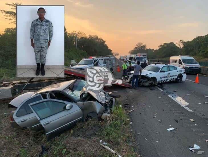 GN busca a presunto desertor tras huir de accidente en autopista del sur de Veracruz