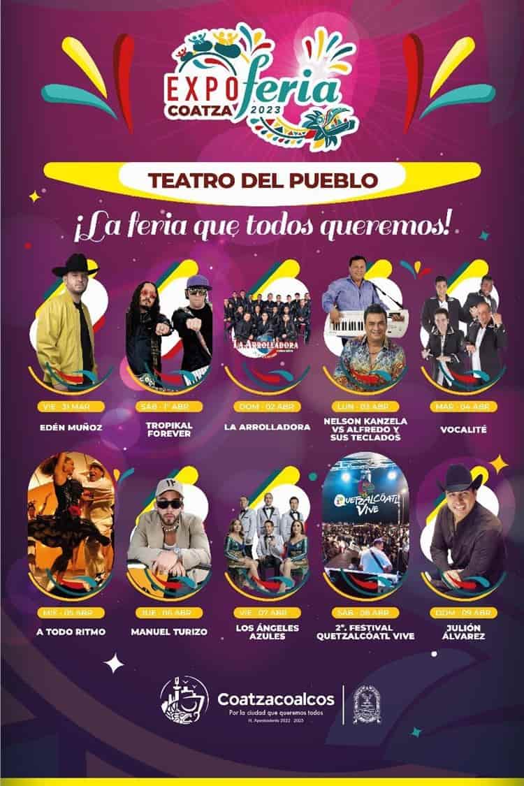 ¿Ya estás listo? Ellos son los artistas que pondrán ritmo a la Expo Feria Coatzacoalcos 2023(+Video)