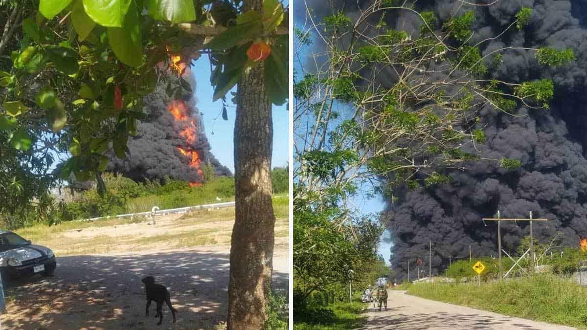 Extinguen incendio en Ixhuatlán del Sureste; busca Pemex a 5 obreros desaparecidos