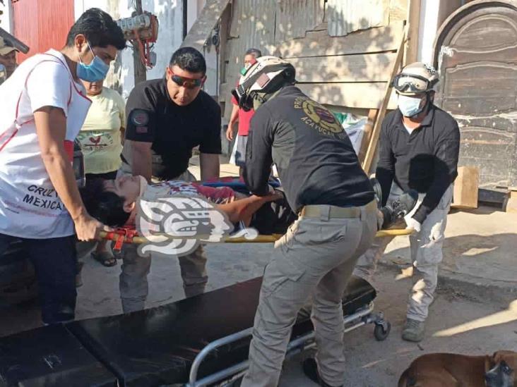 Par de choques de motocicleta dejan tres heridos en Acayucan