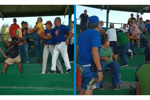 Ebrio intenta golpear a mujer en juego de beisbol en Cardel