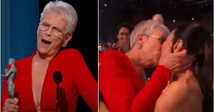 Jamie Lee Curtis da beso a Michelle Yeoh por ganar el SAG a Mejor Actriz 