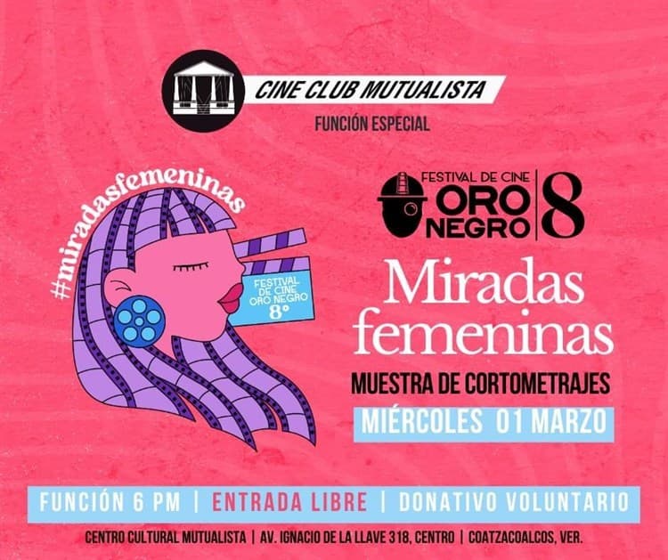 Presentarán cortos de mujeres porteñas en Festival de Cine Oro Negro