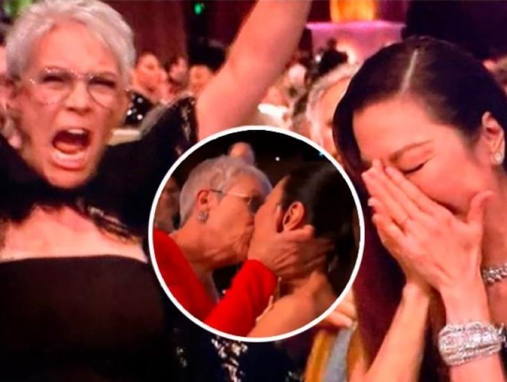 Jamie Lee Curtis da beso a Michelle Yeoh por ganar el SAG a Mejor Actriz 