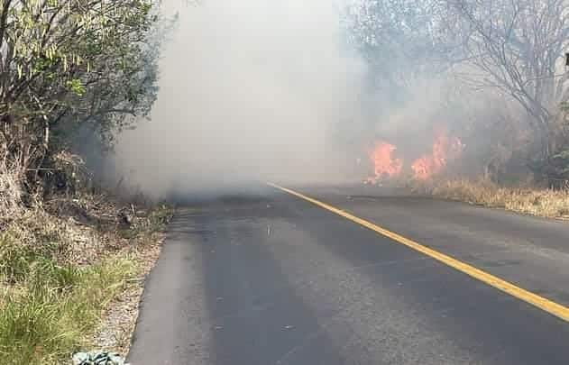 Controlan incendio de pastizales en Cerro de Los Metates, en Actopan