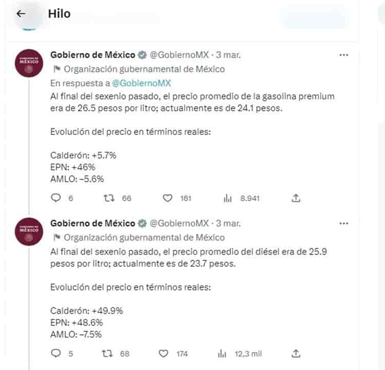 Disminuyen gradualmente costos de gasolinas y gas LP con AMLO