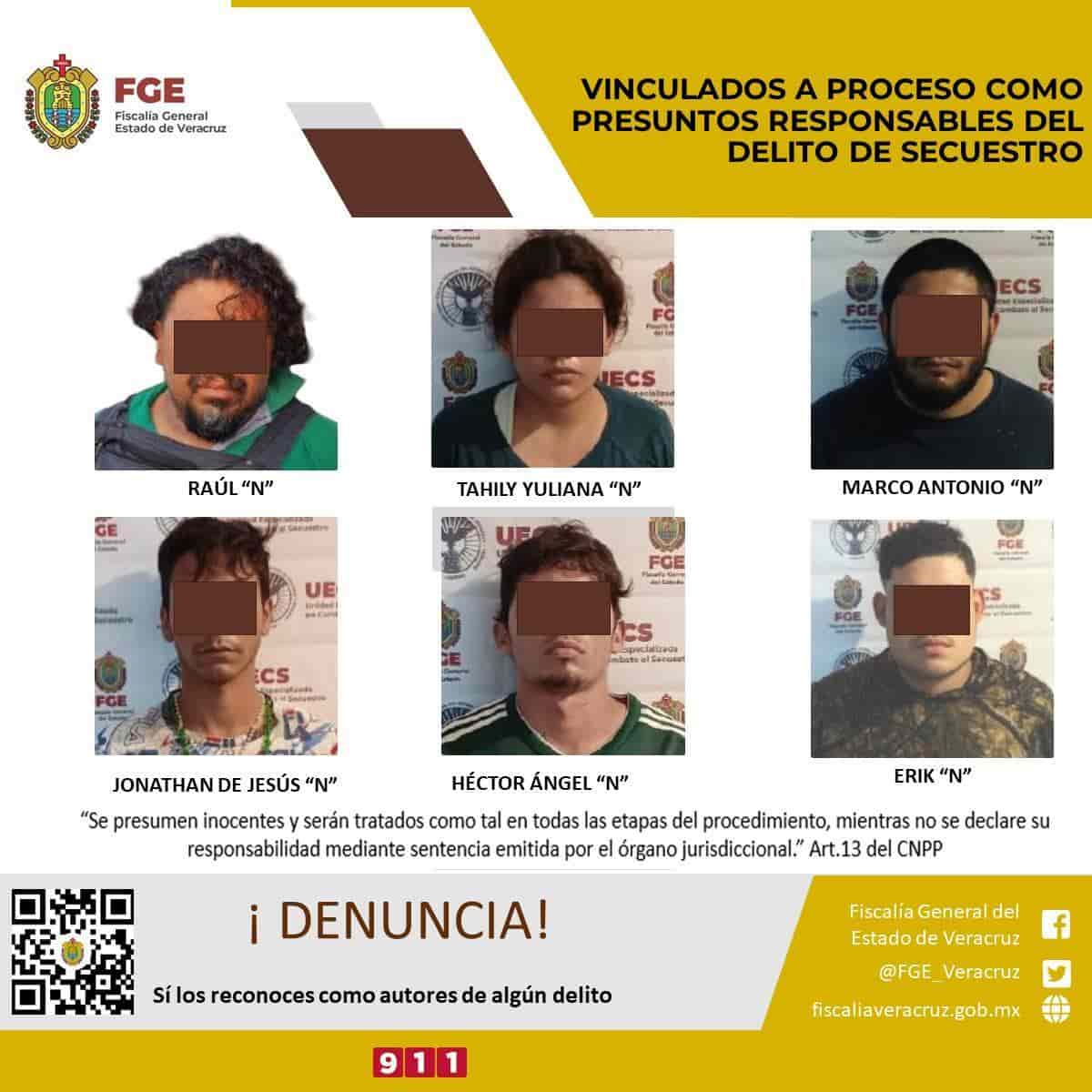 Vinculan a proceso a banda de presuntos secuestradores en Tuxpan