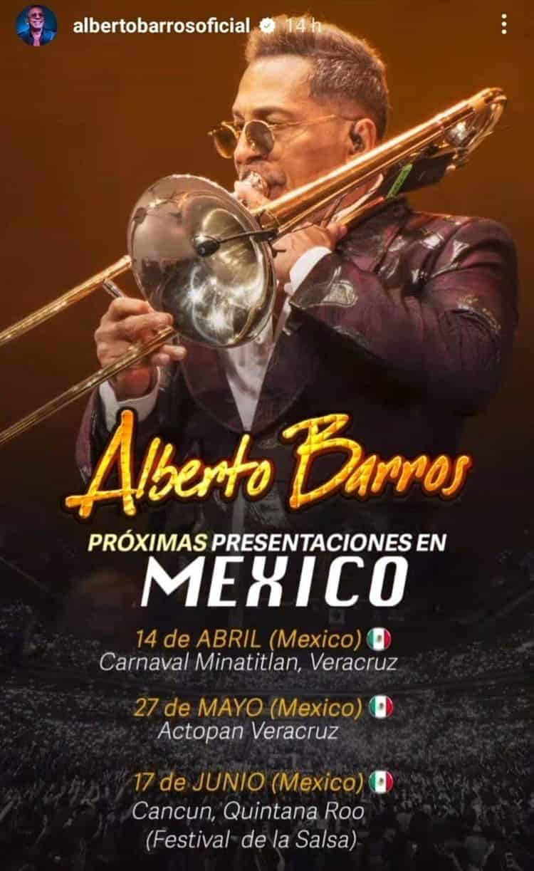 Alberto Barros anuncia presentación en Carnaval Mina 2023